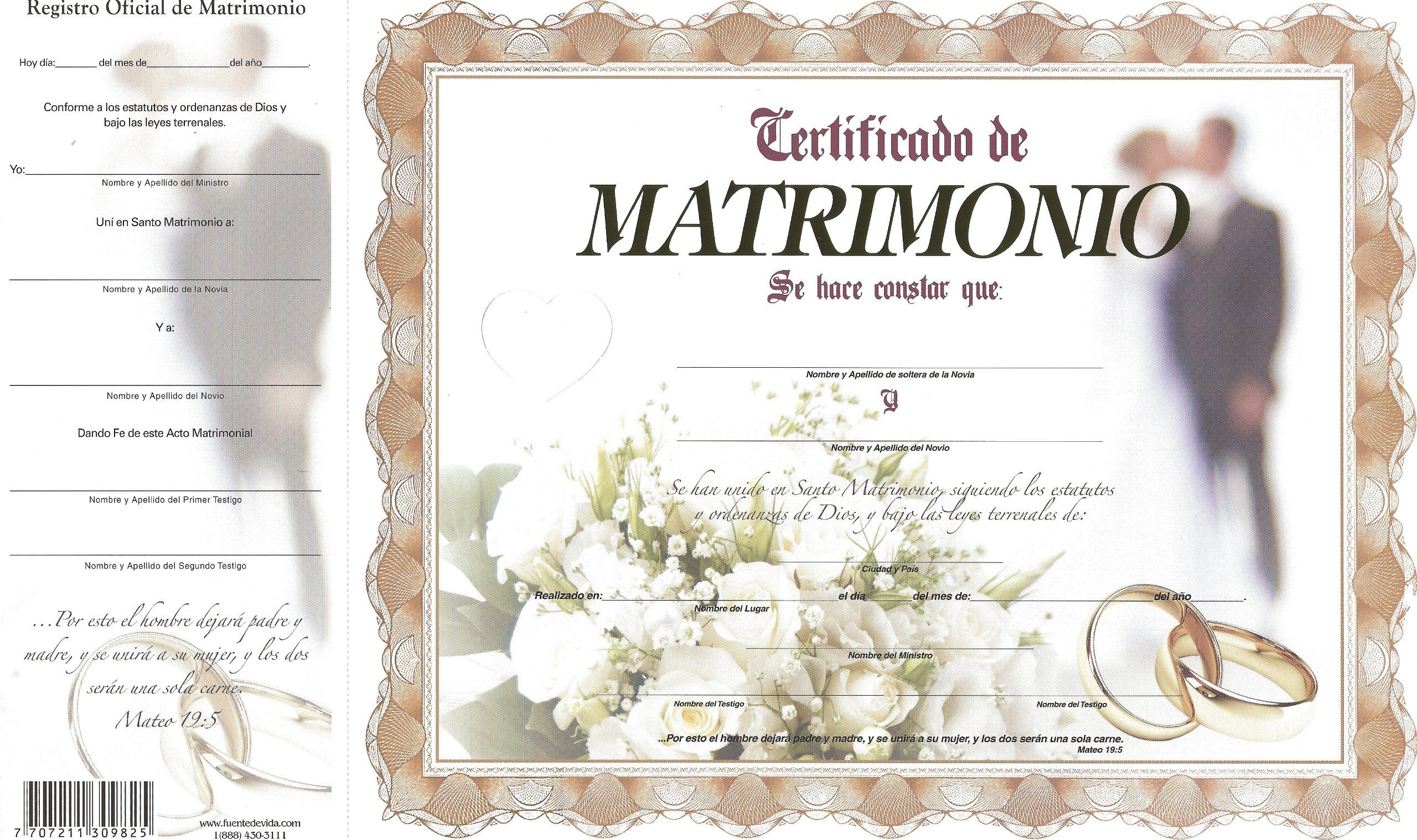 Eheurkunde (CHL) Certificado de Matrimonio